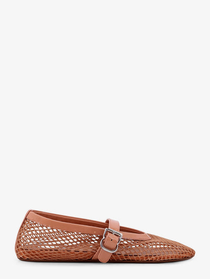 Fishnet ballet flats with leather profiles thumbnail