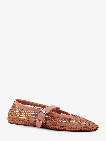 Fishnet ballet flats with leather profiles thumbnail