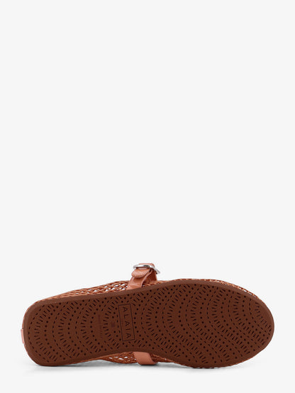 Fishnet ballet flats with leather profiles thumbnail