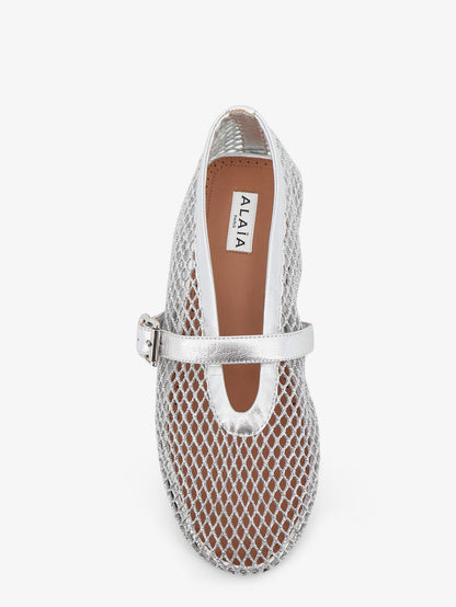 Ballet Flats glitter mesh and leather ballerinas thumbnail