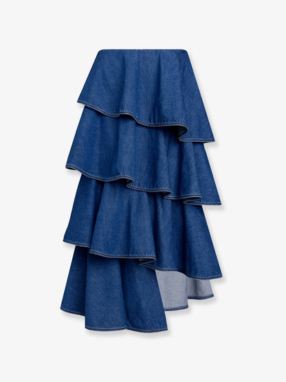 Spiral denim skirt thumbnail