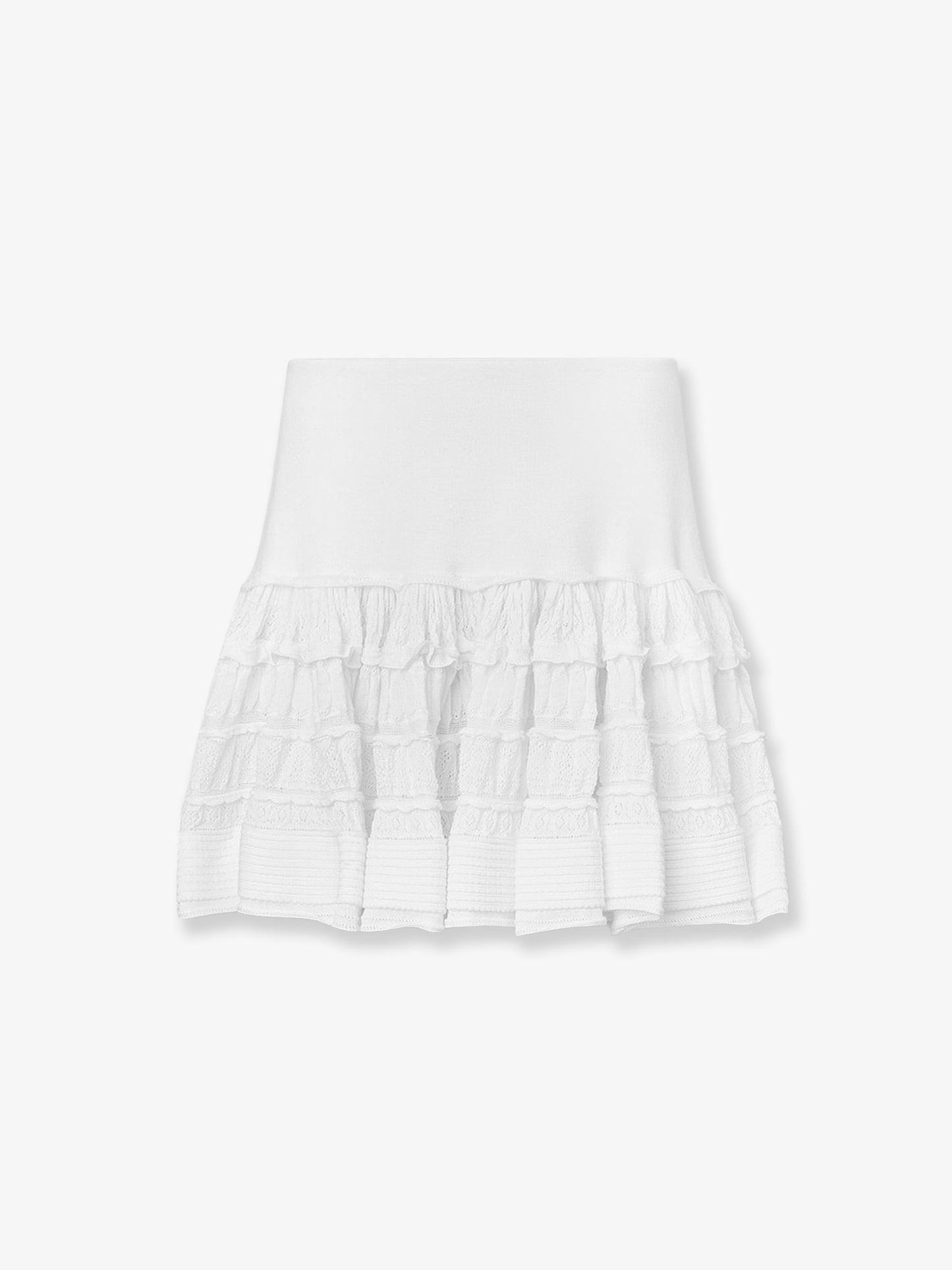 Ruffle virgin wool skirt