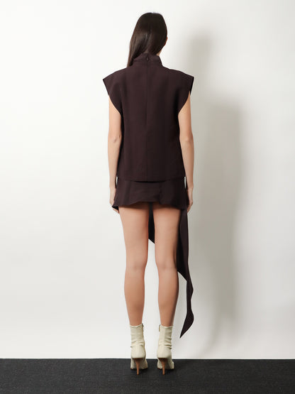 Asymmetric paper and viscose skirt thumbnail