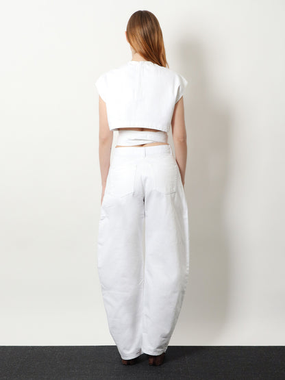 Curved denim trousers thumbnail