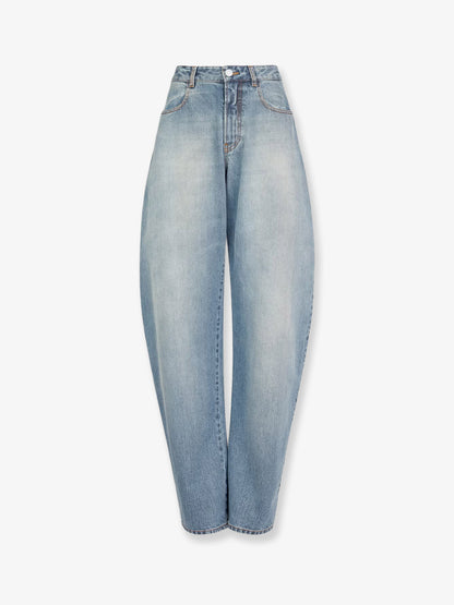Faded blue denim jeans thumbnail