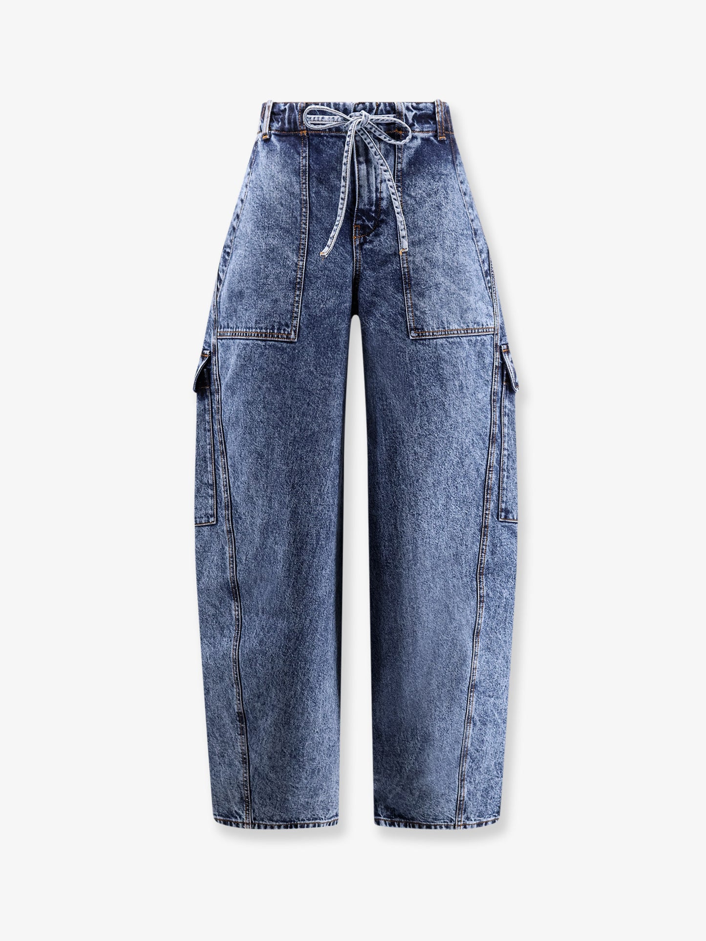 Blue denim cargo jeans