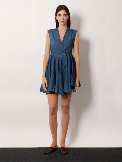 Wrap denim dress thumbnail