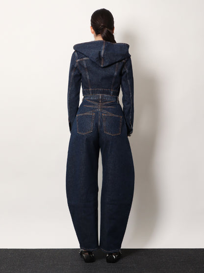 Hooded denim jacket thumbnail