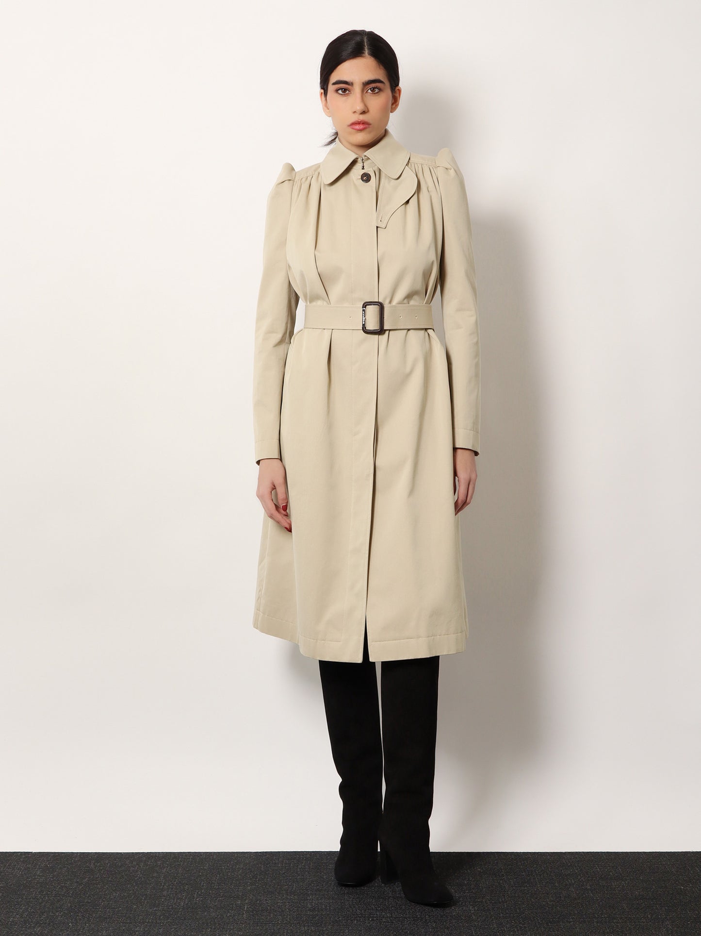 Cotton trench with Puff sleeves