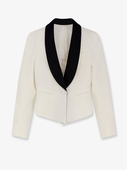 Blazer in lana con revers in satin thumbnail