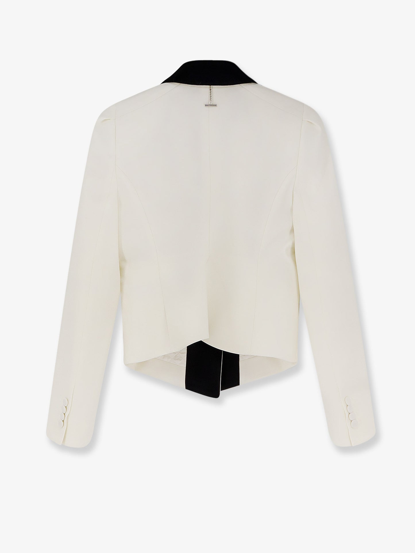 Blazer in lana con revers in satin