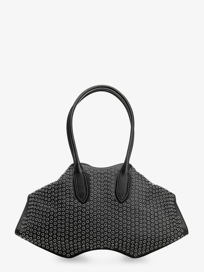 Manta leather shoulder bag with all-over metal details thumbnail