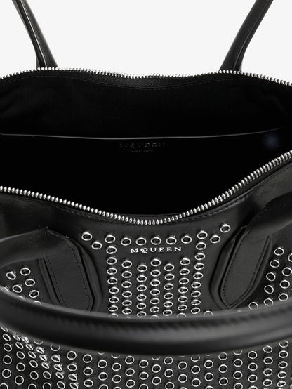 Manta leather shoulder bag with all-over metal details thumbnail