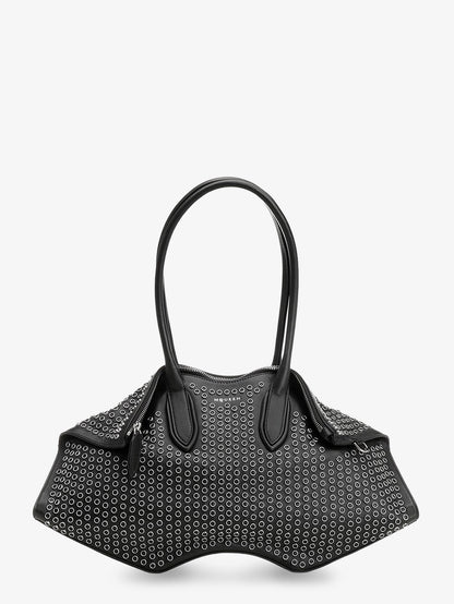 Manta leather shoulder bag with all-over metal details thumbnail