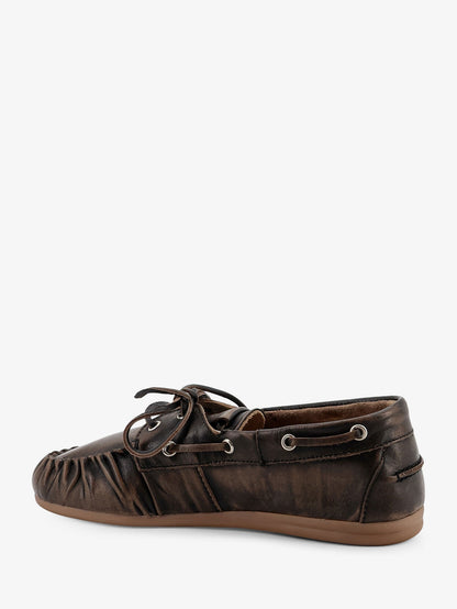 Used-effect leather loafers thumbnail