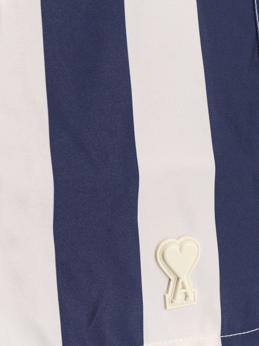 Nylon swim shorts with striped pattern