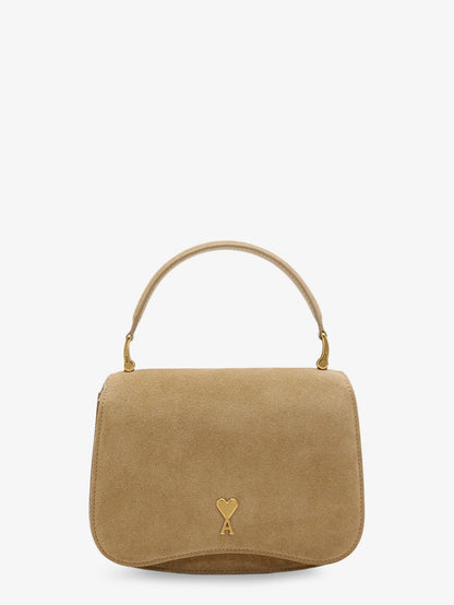 Suede crossbody bag with metal logo on the front thumbnail