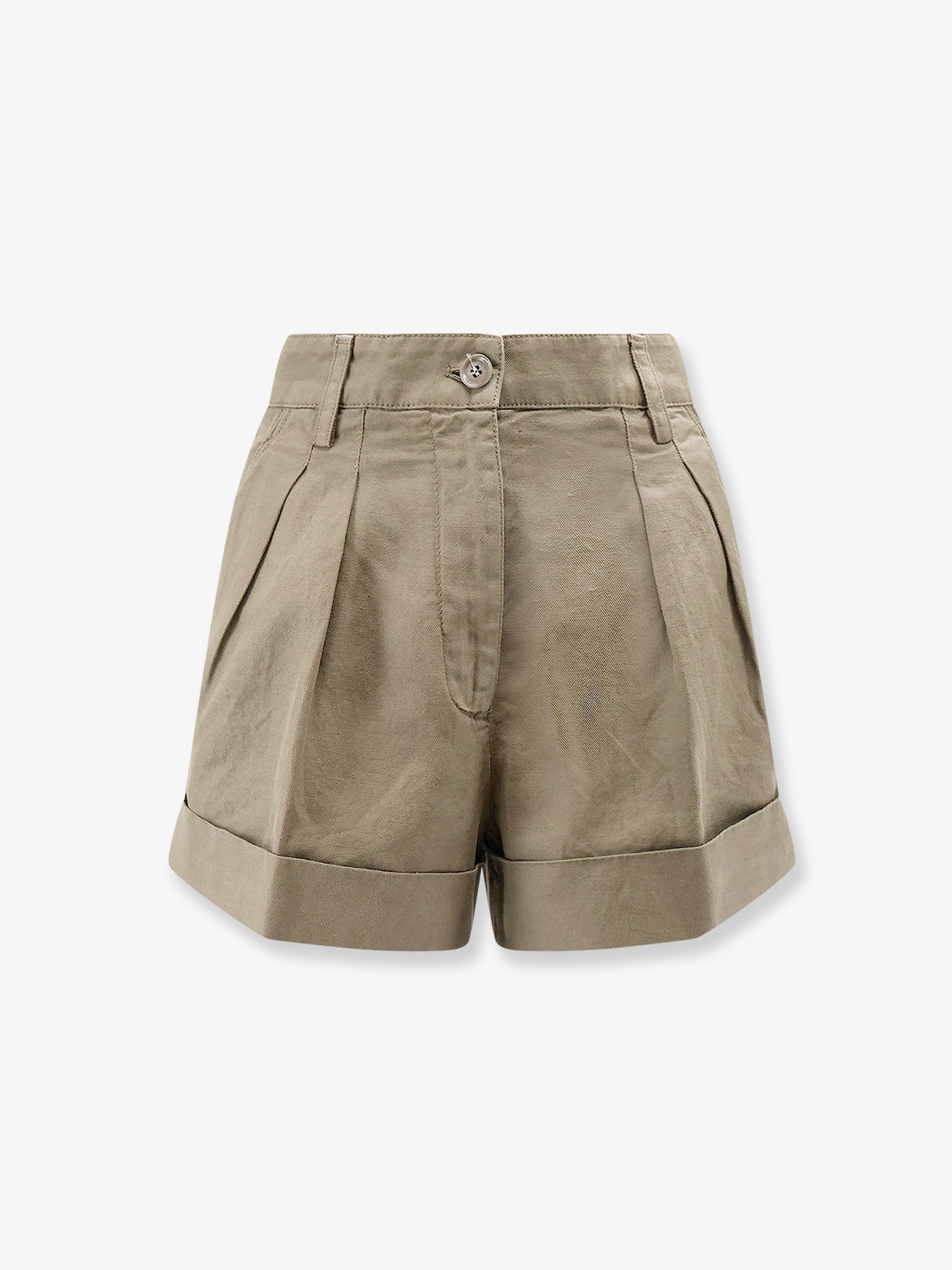 Cotton and linen shorts