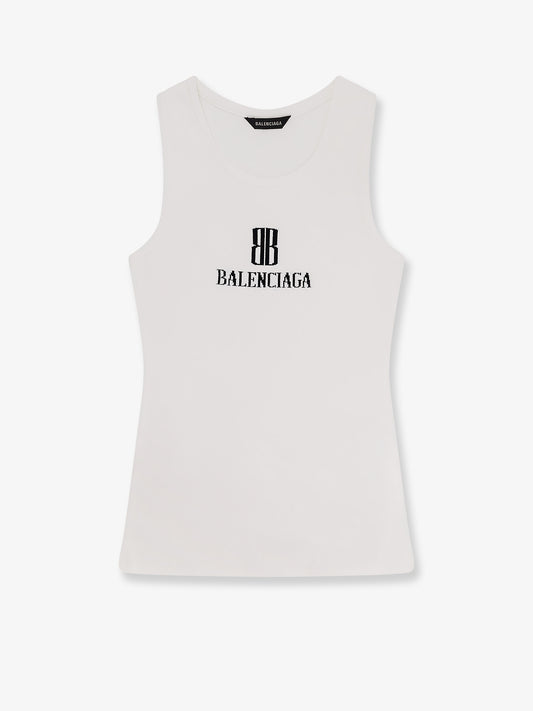Ribbed viscose blend tank top