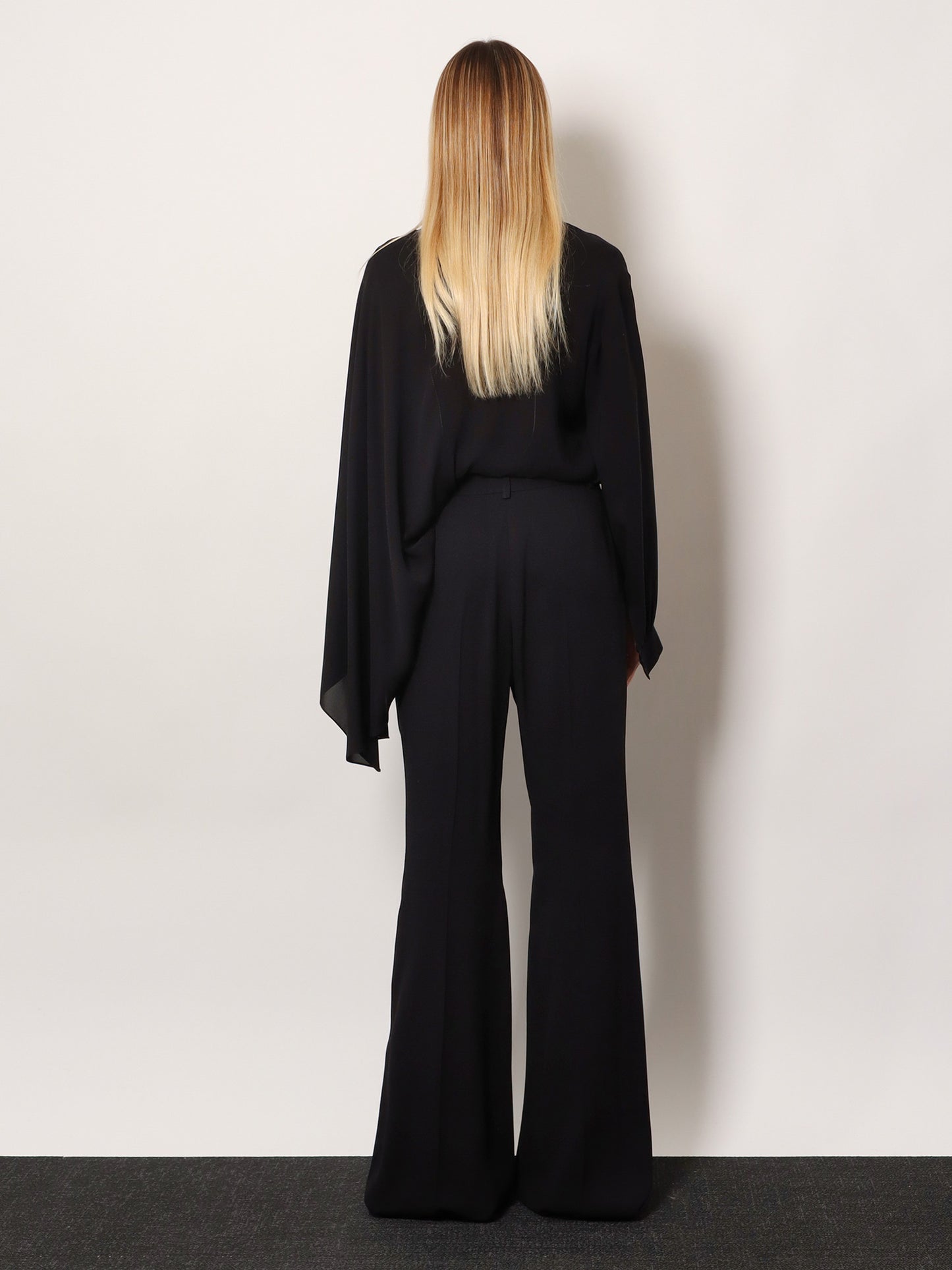 Viscose trousers with flared bottom