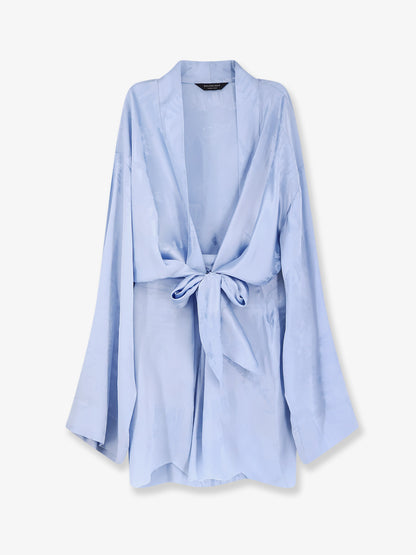 Wrap silk mini dress thumbnail