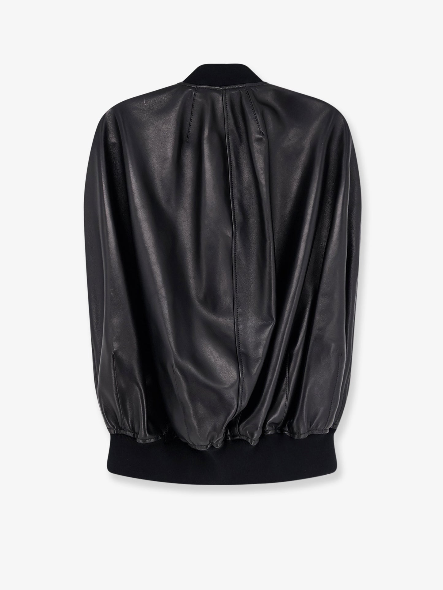 Bomber smanicato in pelle 