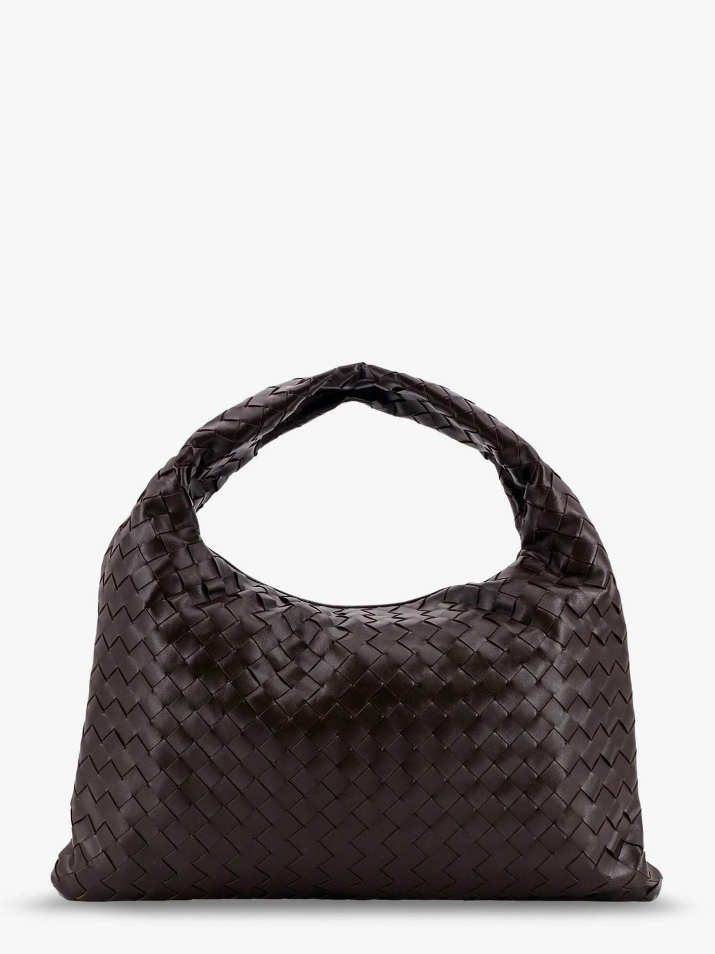 Hop leather shoulder bag with woven effect