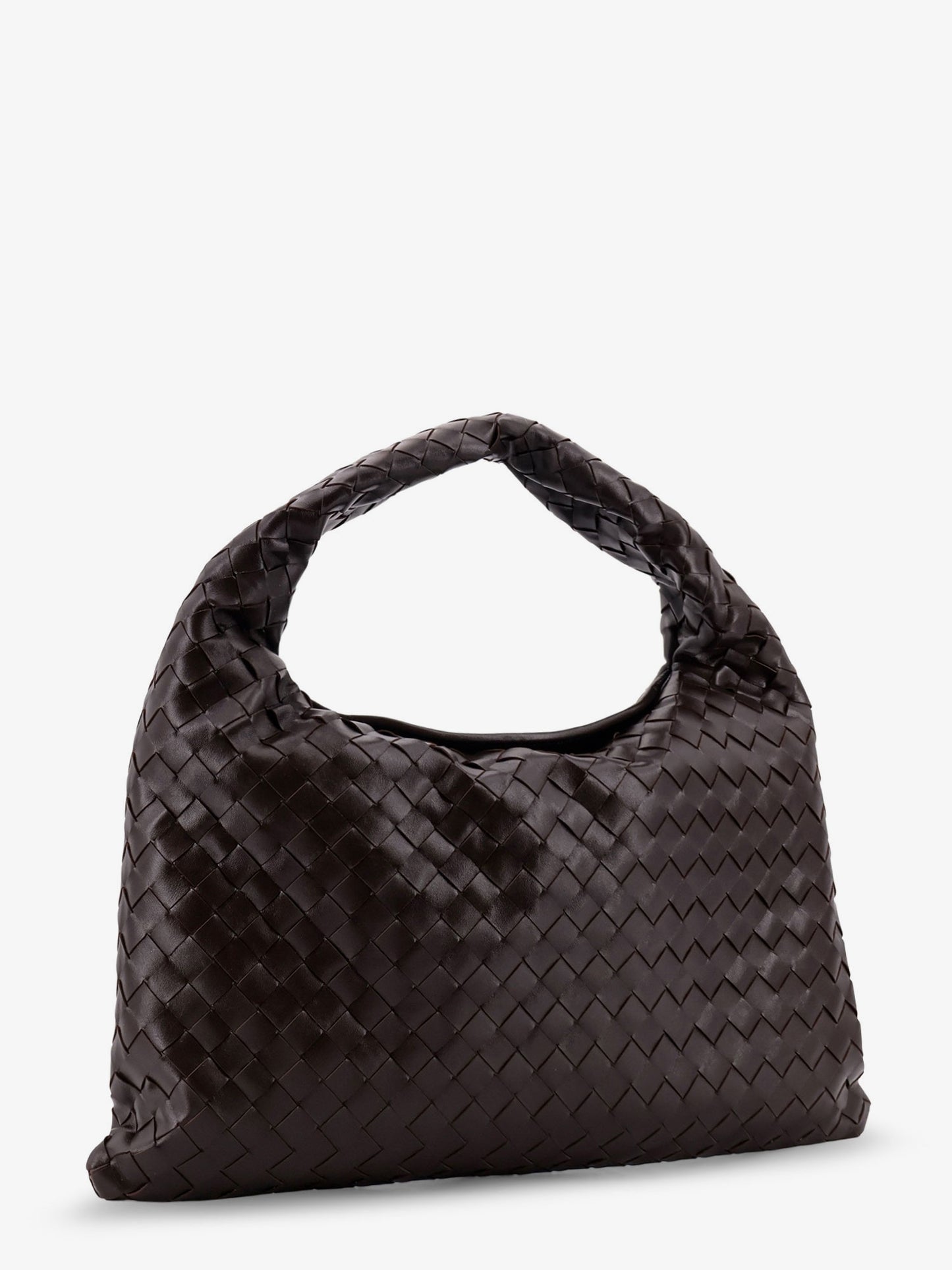 Hop leather shoulder bag with woven effect