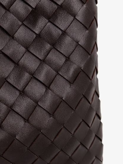 Hop leather shoulder bag with woven effect thumbnail