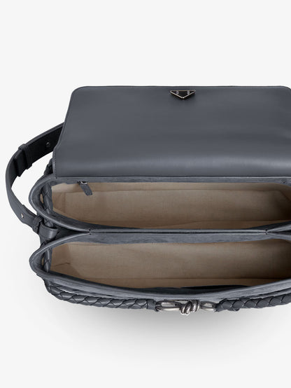 Andiamo Messenger suede shoulder bag with Intrecciato motif thumbnail