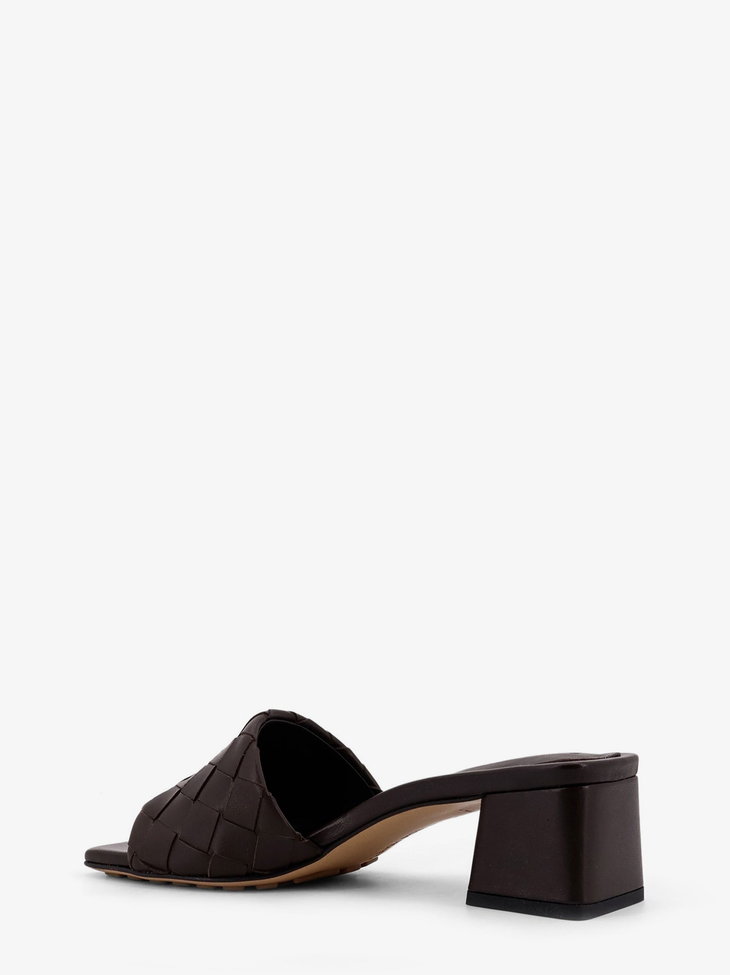 Leather heel sandals with Intrecciato motif