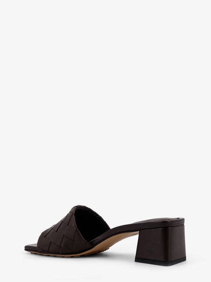 Leather heel sandals with Intrecciato motif thumbnail