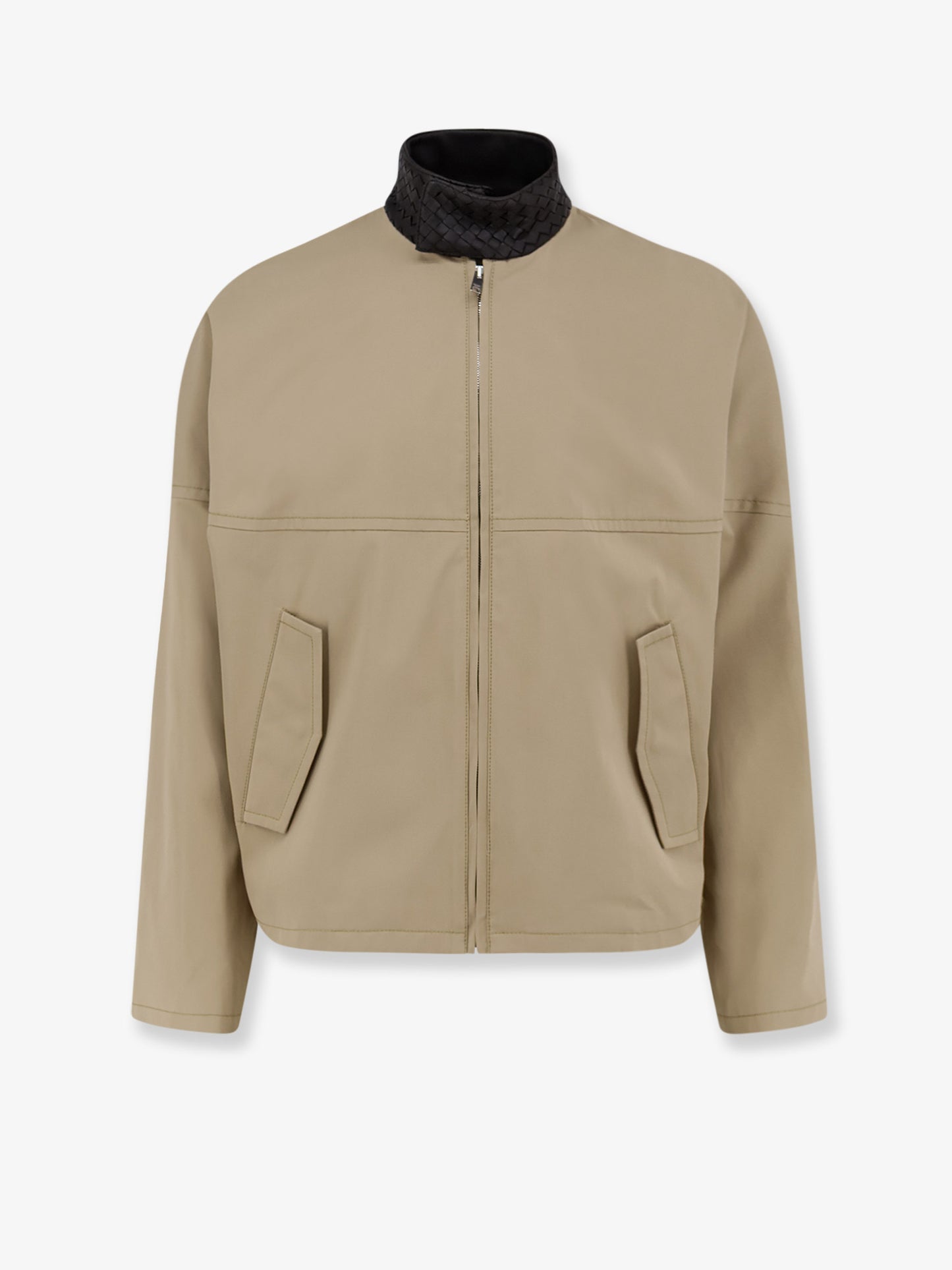 Cotton jacket with Intrecciato detail