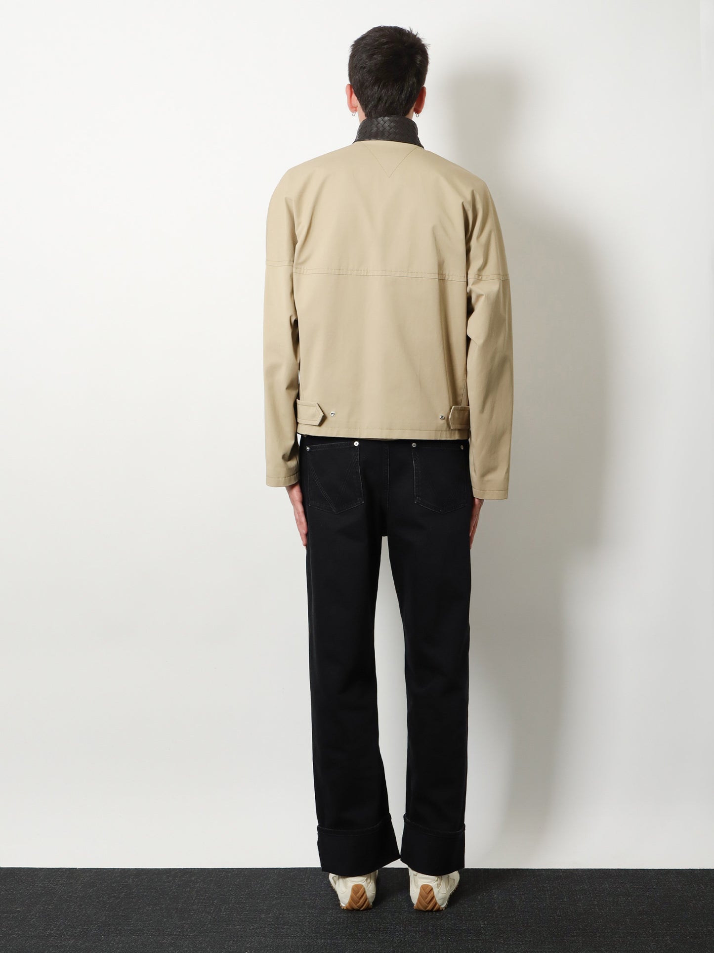 Cotton jacket with Intrecciato detail
