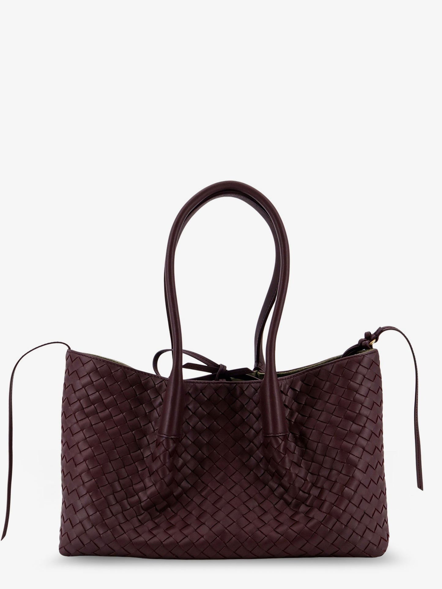 Pinacoteca leather handbag with Intrecciato motif
