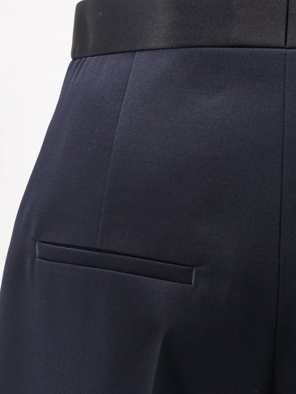 Wool trousers with satin waistband thumbnail