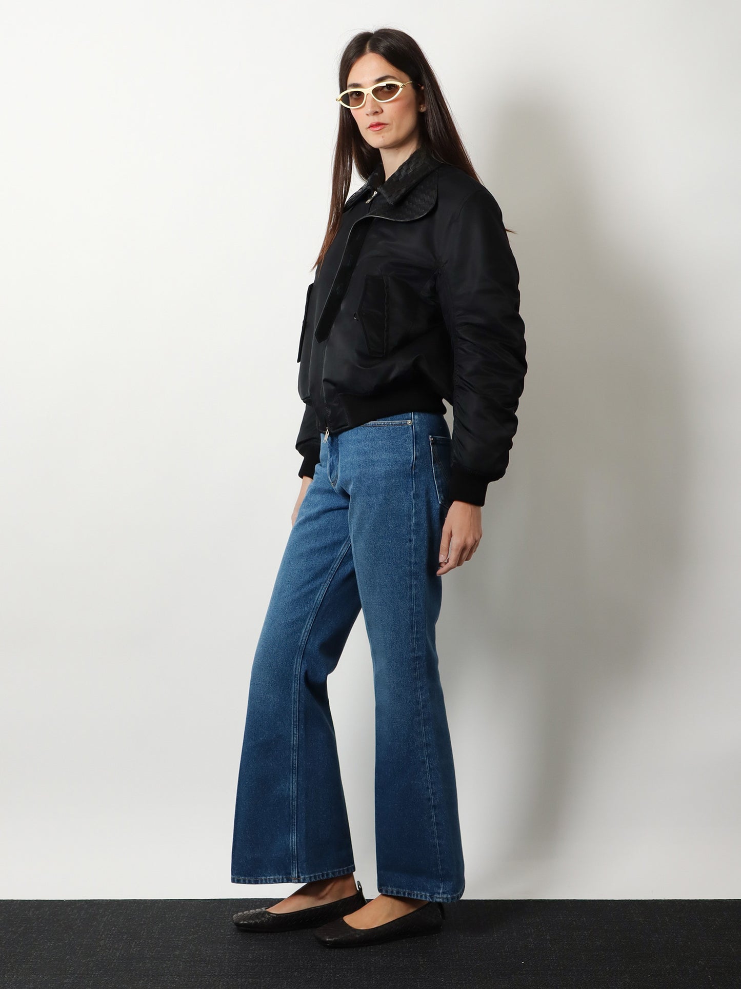 Flared cotton jeans
