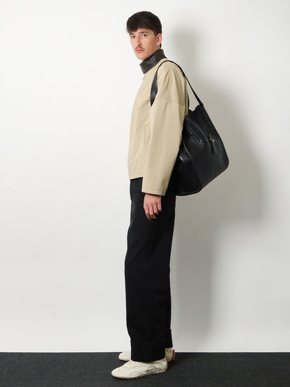 Corriere leather shoulder bag with Intrecciato pattern thumbnail