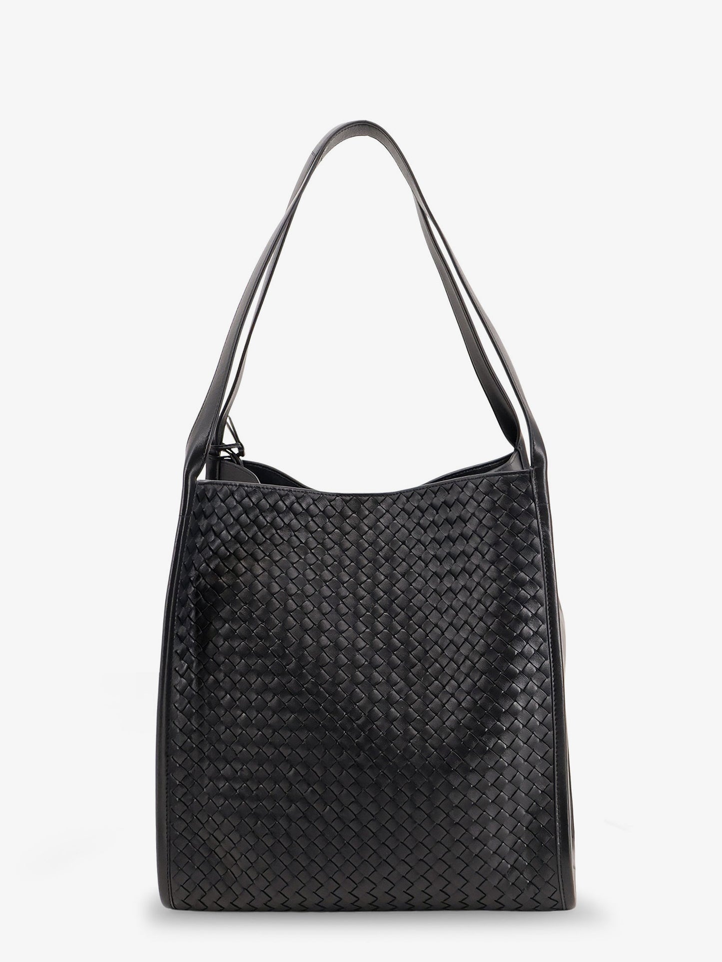 Corriere leather shoulder bag with Intrecciato pattern