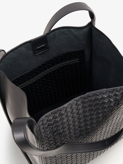 Corriere leather shoulder bag with Intrecciato pattern thumbnail