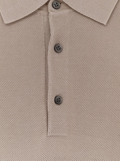 Cotton and silk blend polo shirt thumbnail