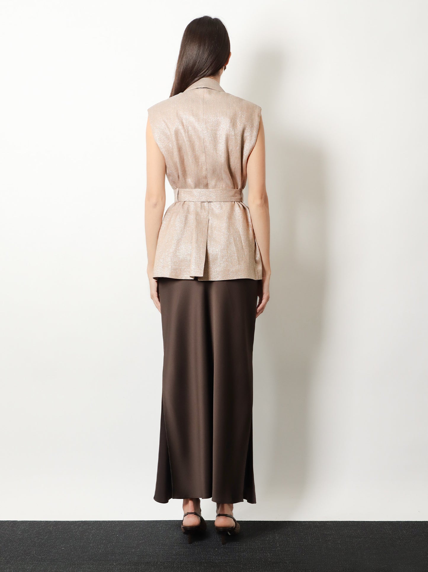 Satin long skirt