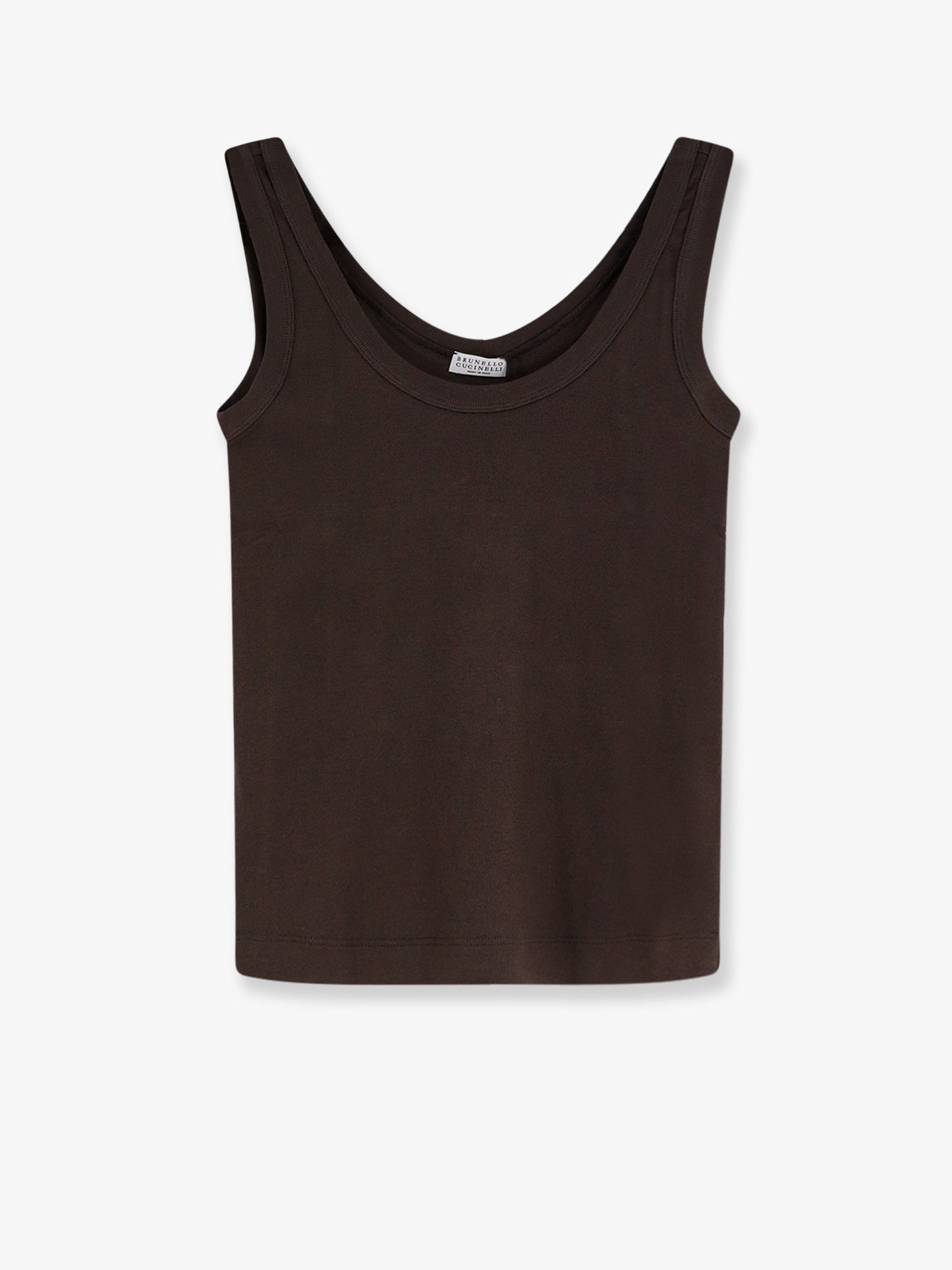Cotton blend tank top with back monili detail