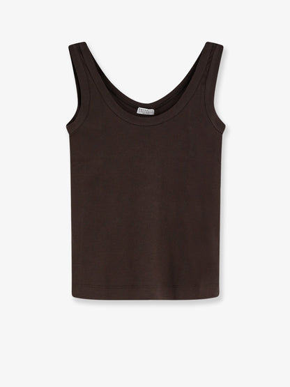 Cotton blend tank top with back monili detail thumbnail