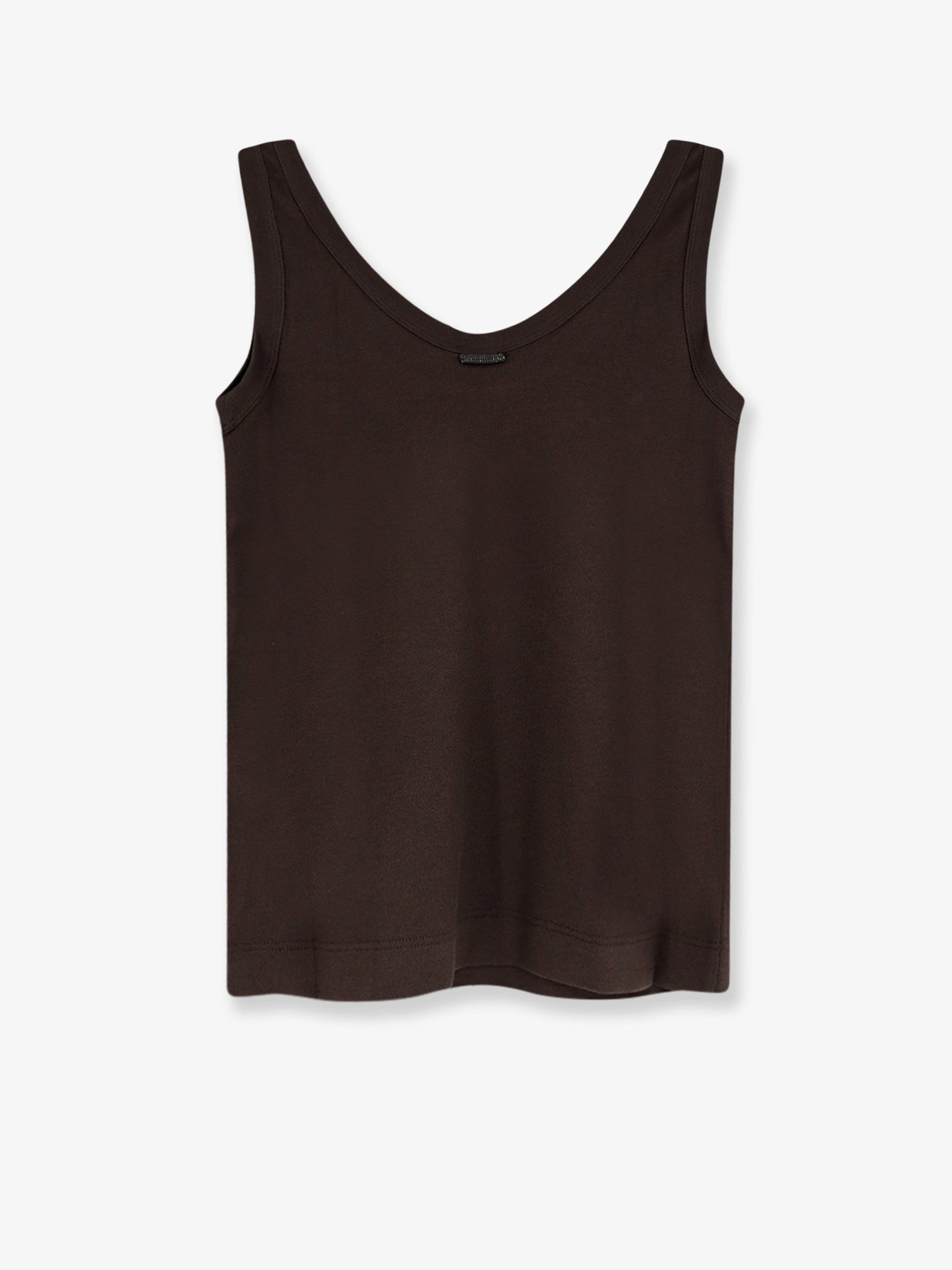 Cotton blend tank top with back monili detail