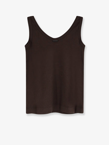 Cotton blend tank top with back monili detail thumbnail