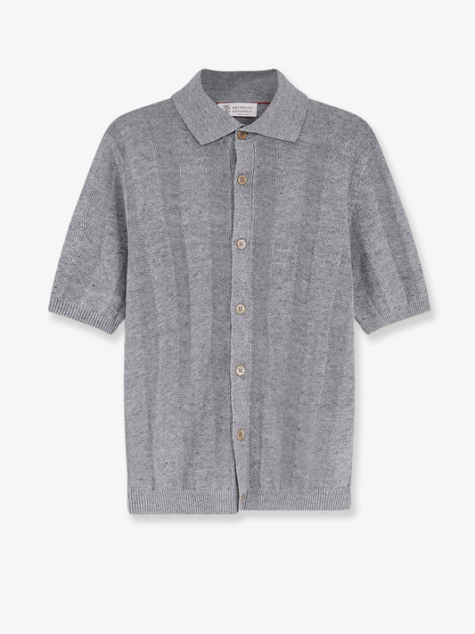 Linen and cotton blend cardigan