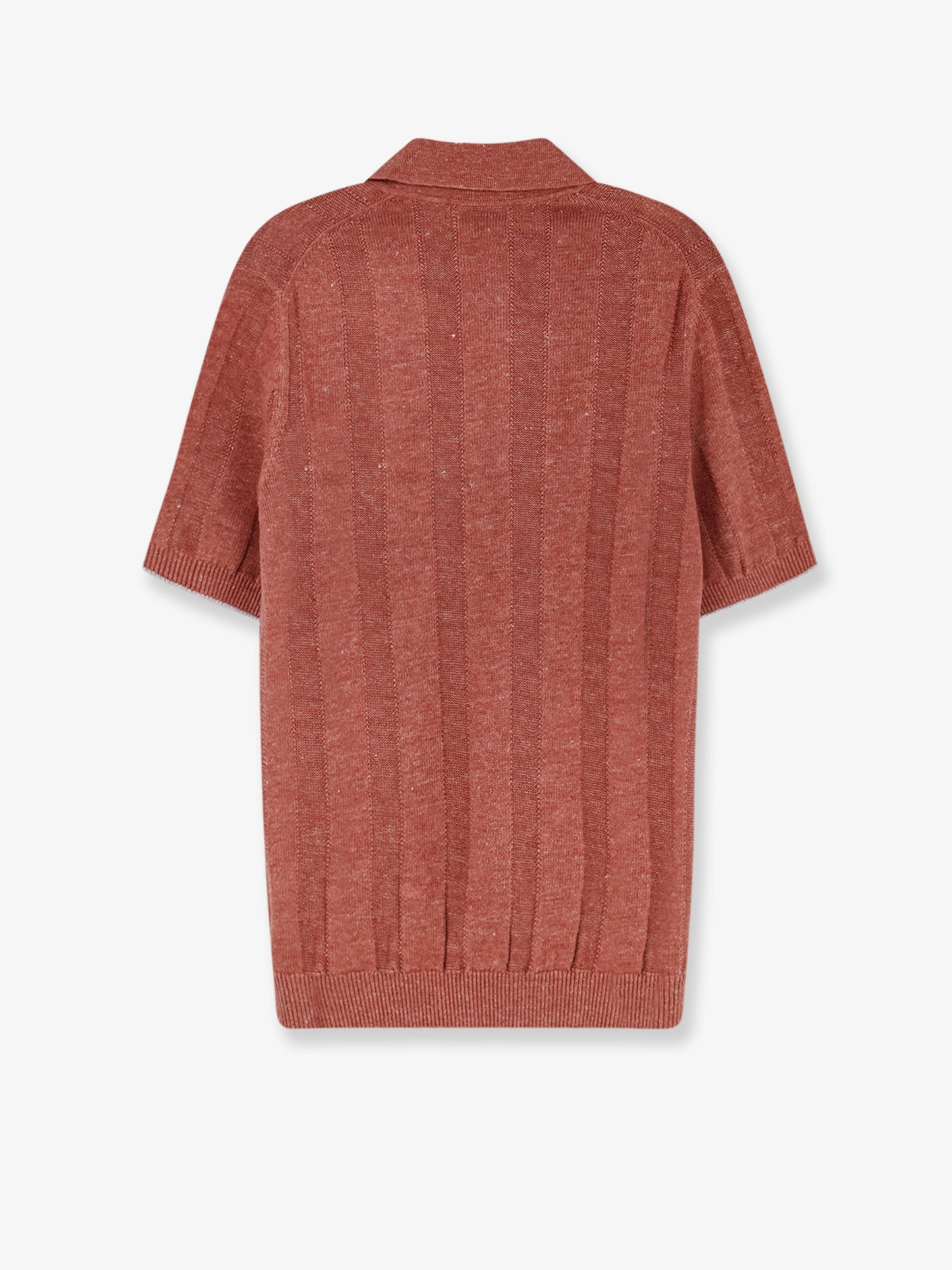 Linen and cotton blend polo shirt