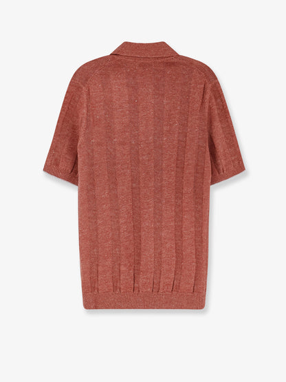 Linen and cotton blend polo shirt thumbnail