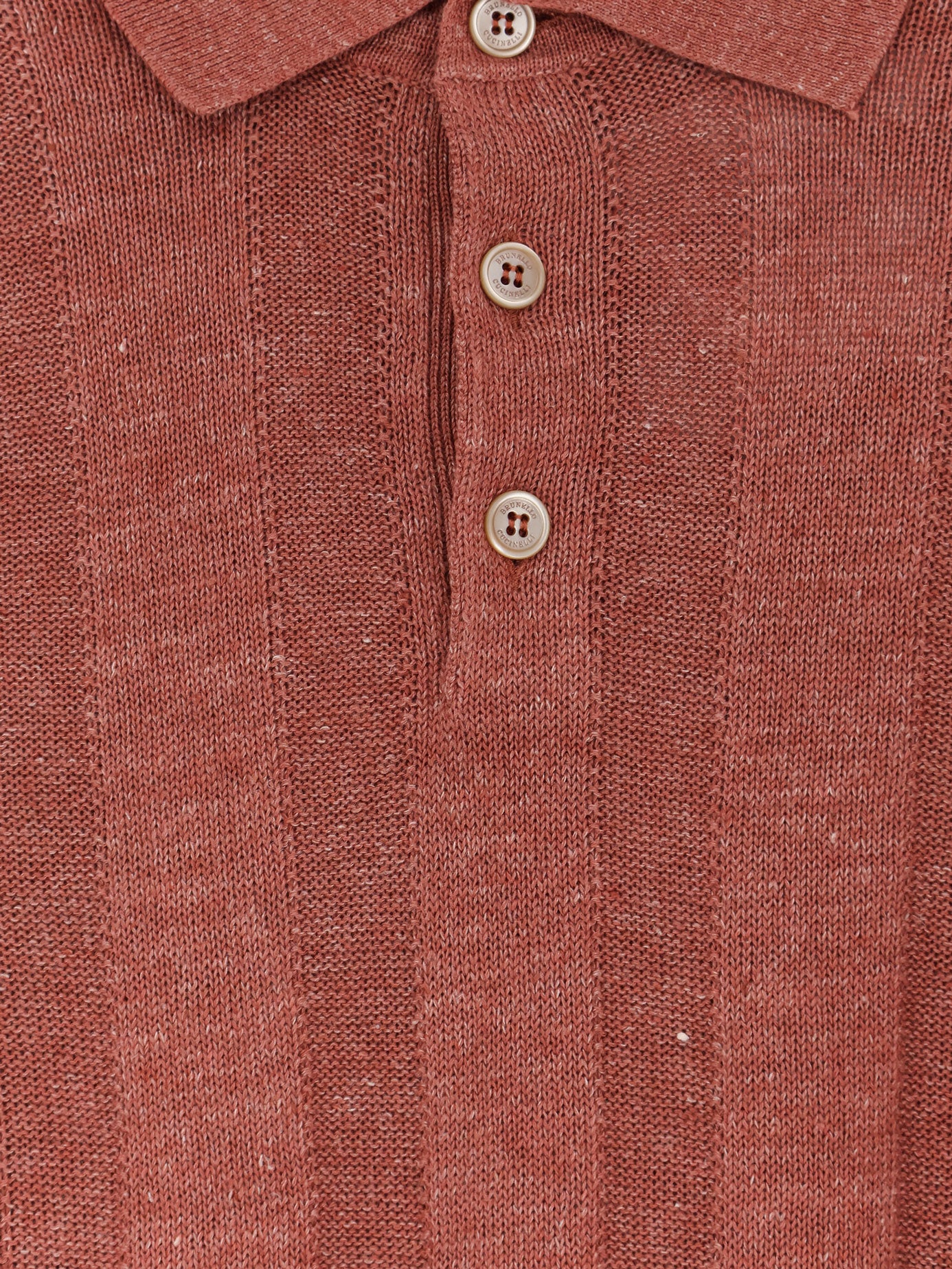 Linen and cotton blend polo shirt